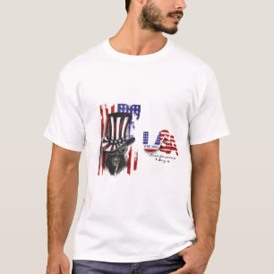 4th of July Skull Uncle Sam Hat T-Shirt – Patrioti