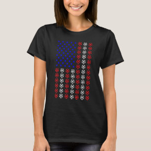 4th Of July Soccer Ball American Flag Patriotic Sp T-Shirt