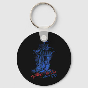 4th Of July Spilling The Tea Since 1773 Funny Retr Keychain