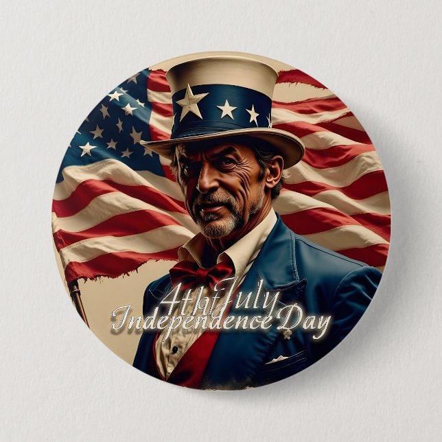 4th of July – Spirit of Independence 3 Inch Round Button (Front)
