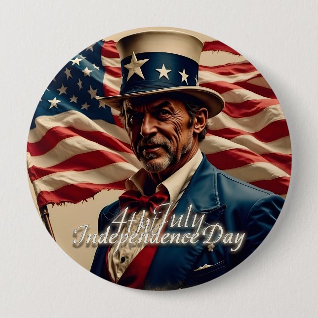 4th of July – Spirit of Independence 4 Inch Round Button (Front)