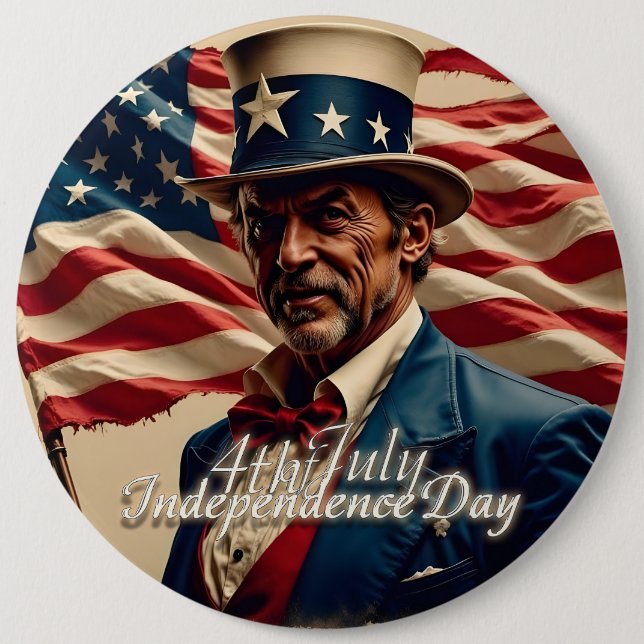 4th of July – Spirit of Independence 6 Inch Round Button (Front)