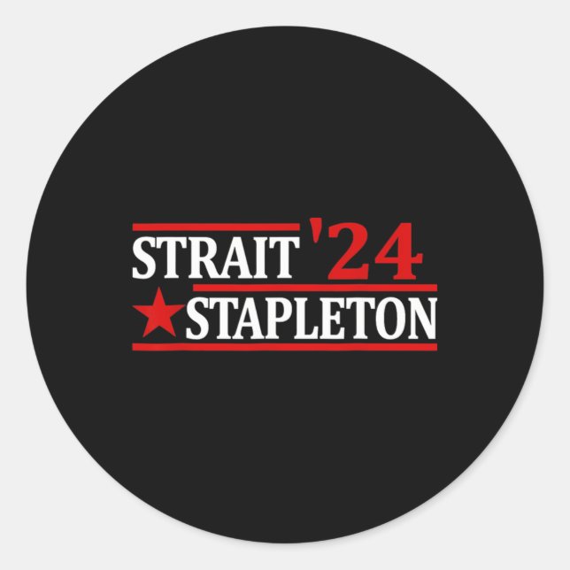 4th Of July Stapleton Strait American Patriotic  Classic Round Sticker (Front)