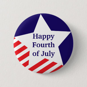 4th of July star stripe red white blue custom 2 Inch Round Button