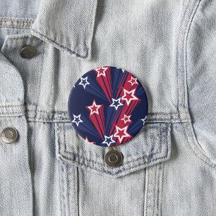 4th Of July Stars 3 Inch Round Button