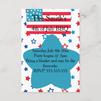 4th of July Stars and Flag Invitation