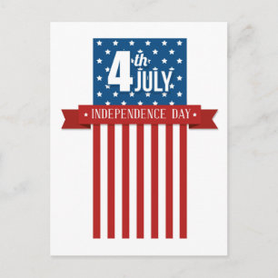4th of July Stars and Stripes Independence Day Postcard