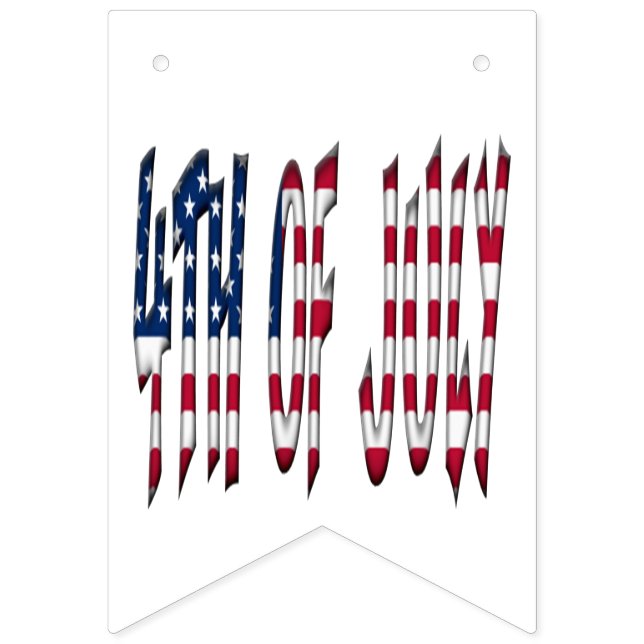 4th of July Stars and Stripes USA Typography Bunting Flags (First Flag)