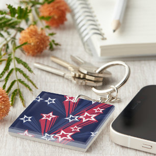 4th Of July Stars Keychain