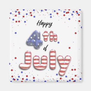 4th of July Stars Stripes Foil Balloons Magnet