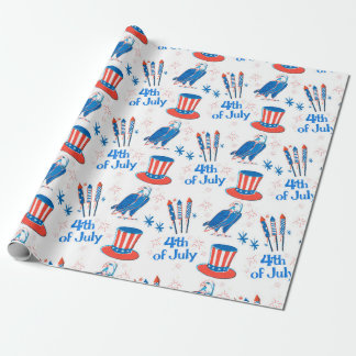4th of July Stickers Pattern Wrapping Paper
