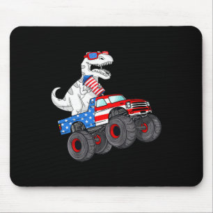 4th Of July T Rex Dino Trex Dinosaur Monster Truck Mouse Pad
