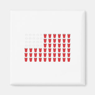 4th Of July T Shirt Gift Beer Pong American Flag D Magnet