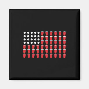 4th Of July T Shirt Gift Beer Pong American Flag D Magnet