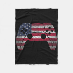 4th Of July T Shirt Video Game Gamer Kids Boys Men Fleece Blanket