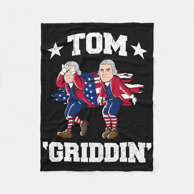 4th Of July Thomas Jefferson Griddy Tom Griddin  Fleece Blanket (Front)