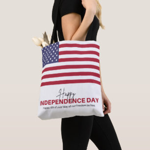4th of July Tote Bag USA Flag Tote