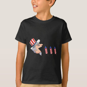 4th Of July Uncle Sam American Fireworks Fun Boys T-Shirt