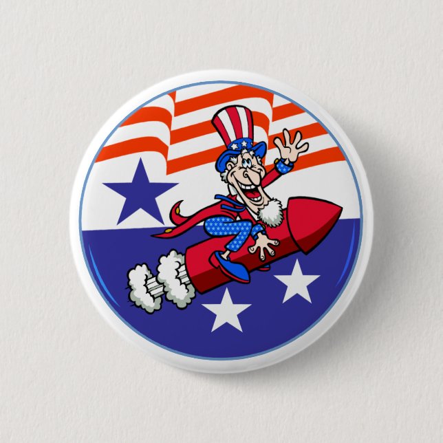 4th Of July Uncle Sam Button (Front)