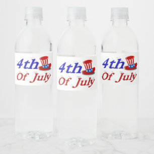 4th of July Uncle Sam Water Bottle Label