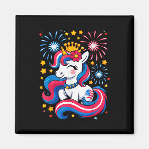 4th Of July Unicorn Girls Kids Toddler Cute Americ Magnet
