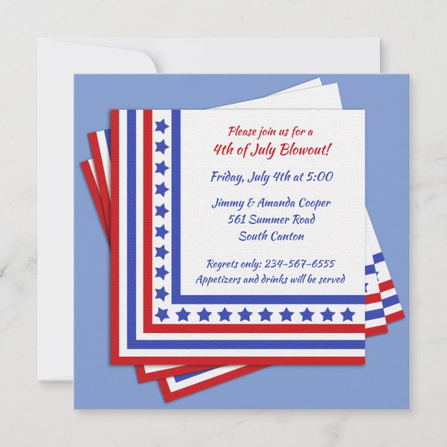 4th of July Unique Party Invitation (Front)