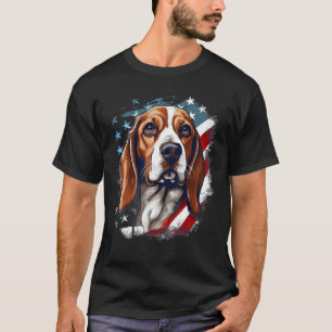 4th Of July US Flag Beagle Dog 1 T-Shirt