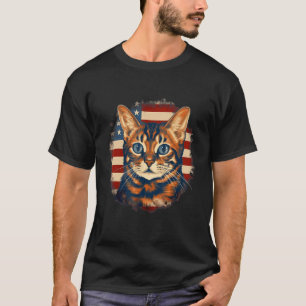 4th Of July US Flag Bengal Cat 1 T-Shirt