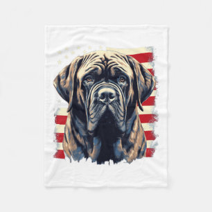 4th Of July Us Flag English Mastiff Dog _1 Fleece Blanket