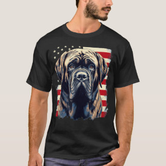 4Th Of July Us Flag English Mastiff T-Shirt