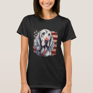 4th Of July US Flag English Setter Dog T-Shirt