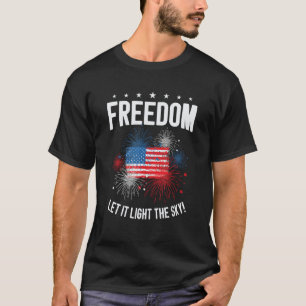 4th Of July US Flag Patriotic American Flag Firewo T-Shirt