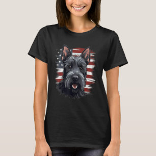4th Of July US Flag Scottish Terrier Dog T-Shirt