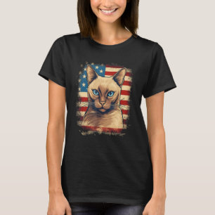 4th Of July US Flag Tonkinese Cat 1 T-Shirt