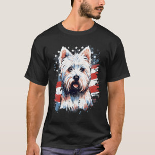 4th Of July US Flag West Highland Terrier Dog 1 T-Shirt