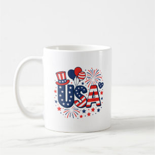 4th of July USA American Flag Coffee Mug