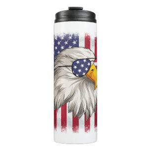 4th Of July USA Flag American Patriotic Eagle Thermal Tumbler