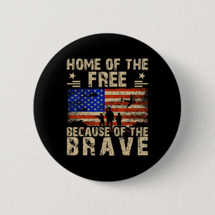 4th Of July Usa Flag - Home Of The Free Because Of 2 Inch Round Button