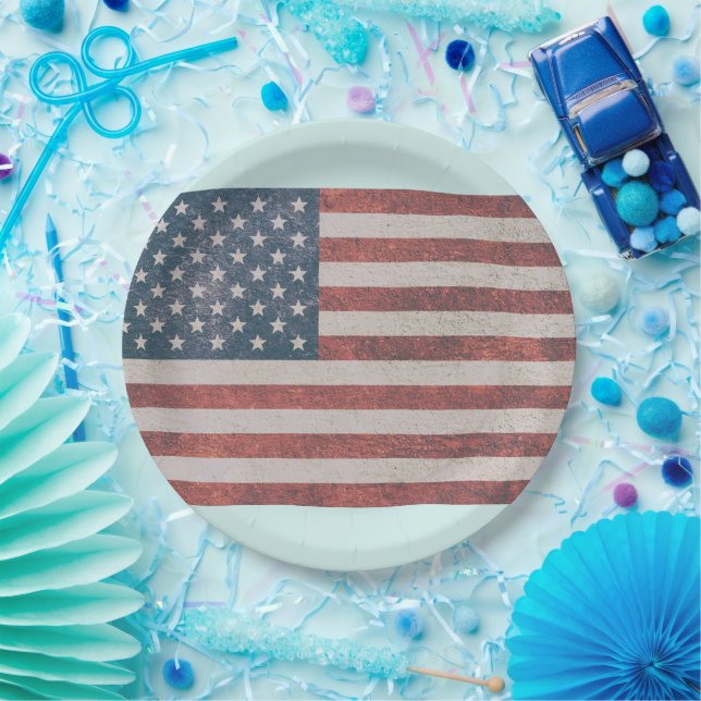 4th of july USA flag PARTY PAPER PLATES (Party)