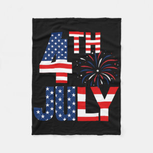 4th Of July Usa Flag Party Patriotic American Inde Fleece Blanket