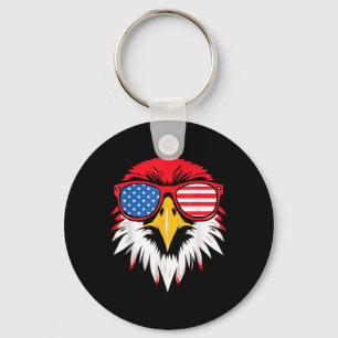 4th Of July Usa Patriotic Eagle American Flag Men Keychain
