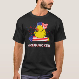 4th Of July Usa Patriotic Firecracker Rubber Duck T-Shirt