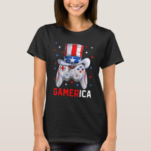 4th Of July Video Game American Flag Uncle Sam Gam T-Shirt
