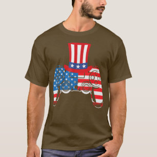 4th of July Video Game Controller Gamer Patriotic T-Shirt