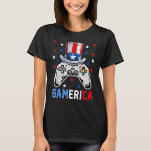 4th Of July  Video Game Gamerica Kids Boys Men USA T-Shirt