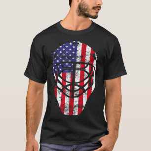 4th of July Vintage Hockey Goalie Mask American Fl T-Shirt