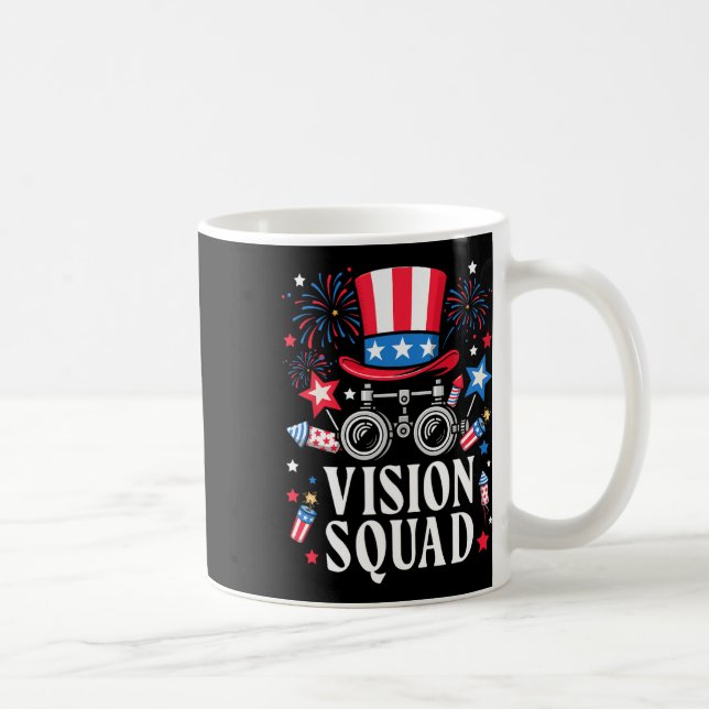 4th Of July Vision Squad Optometry Optician Optome Coffee Mug (Right)
