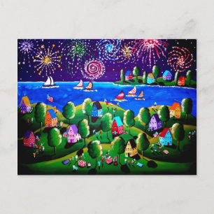 4th of July Whimsical Folk Art Post Cards