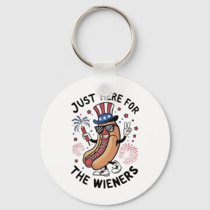 4th Of July Wieners USA American flag Patriotic  Keychain