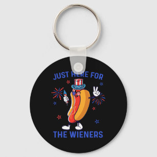 4th Of July Wieners Usa American Flag Patriotic Me Keychain